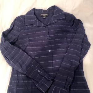 Sheer navy button down